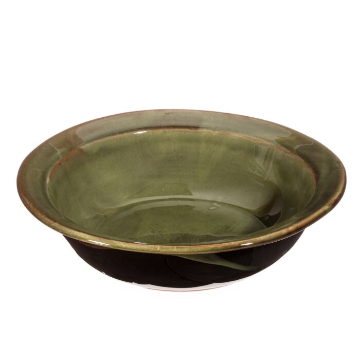 assiette jatte verte poterie barbotine ceramique
