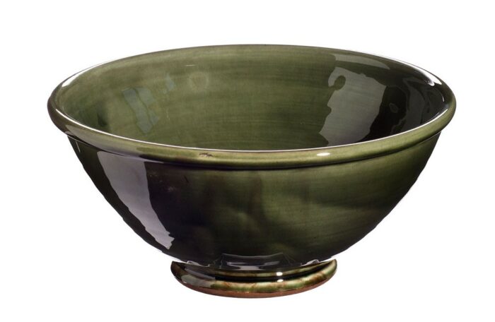 saladier ceramique poterie vert barbotine