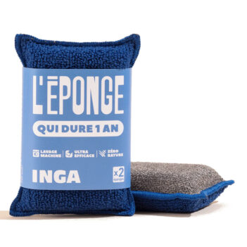 éponge lavable inga en tissu bleu