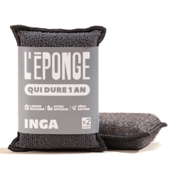 éponge lavable inga en tissu gris