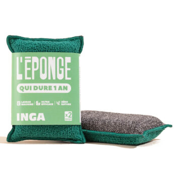 éponge lavable inga en tissu vert