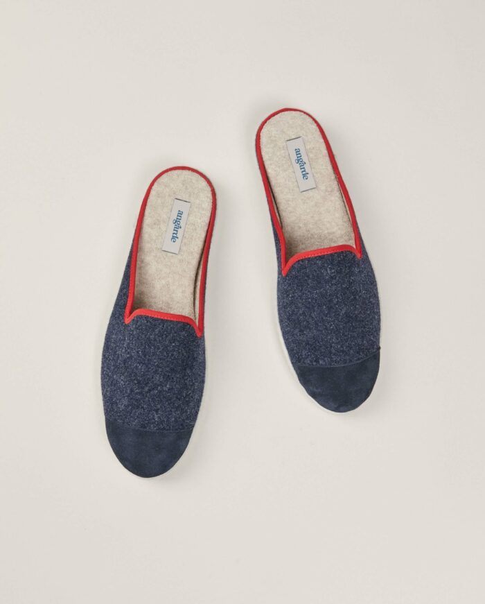 chaussons mules hommes en laine angarde