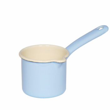 petite casserole à lait en émail bleu pastel 0,5L riess