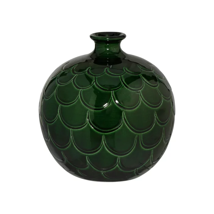 vase boule en céramique vert émaillé bergs potter misty
