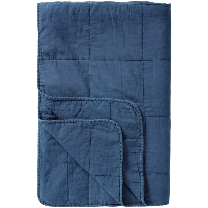 plaid molletonné bleu indigo coton ib laursen