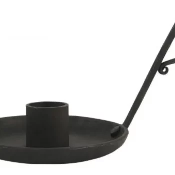 bougeoir noir en métal et sa poignée ib laursen