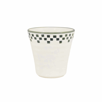 mug sans anse en céramique carreaux vert stromshaga
