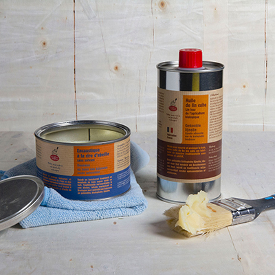 encaustique et huile de lin bio