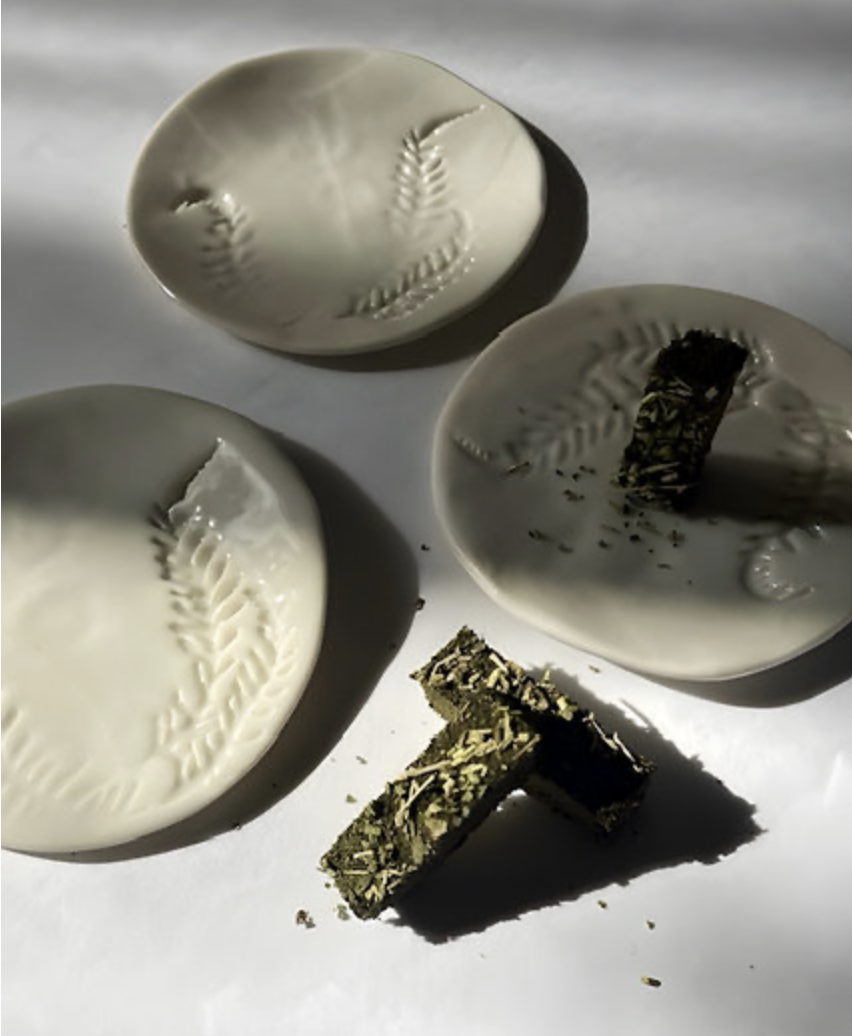 coupelle soucoupe pour bruler encens faite main porcelaine