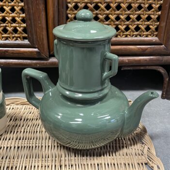 cafetière théière manufacture de digoin verte